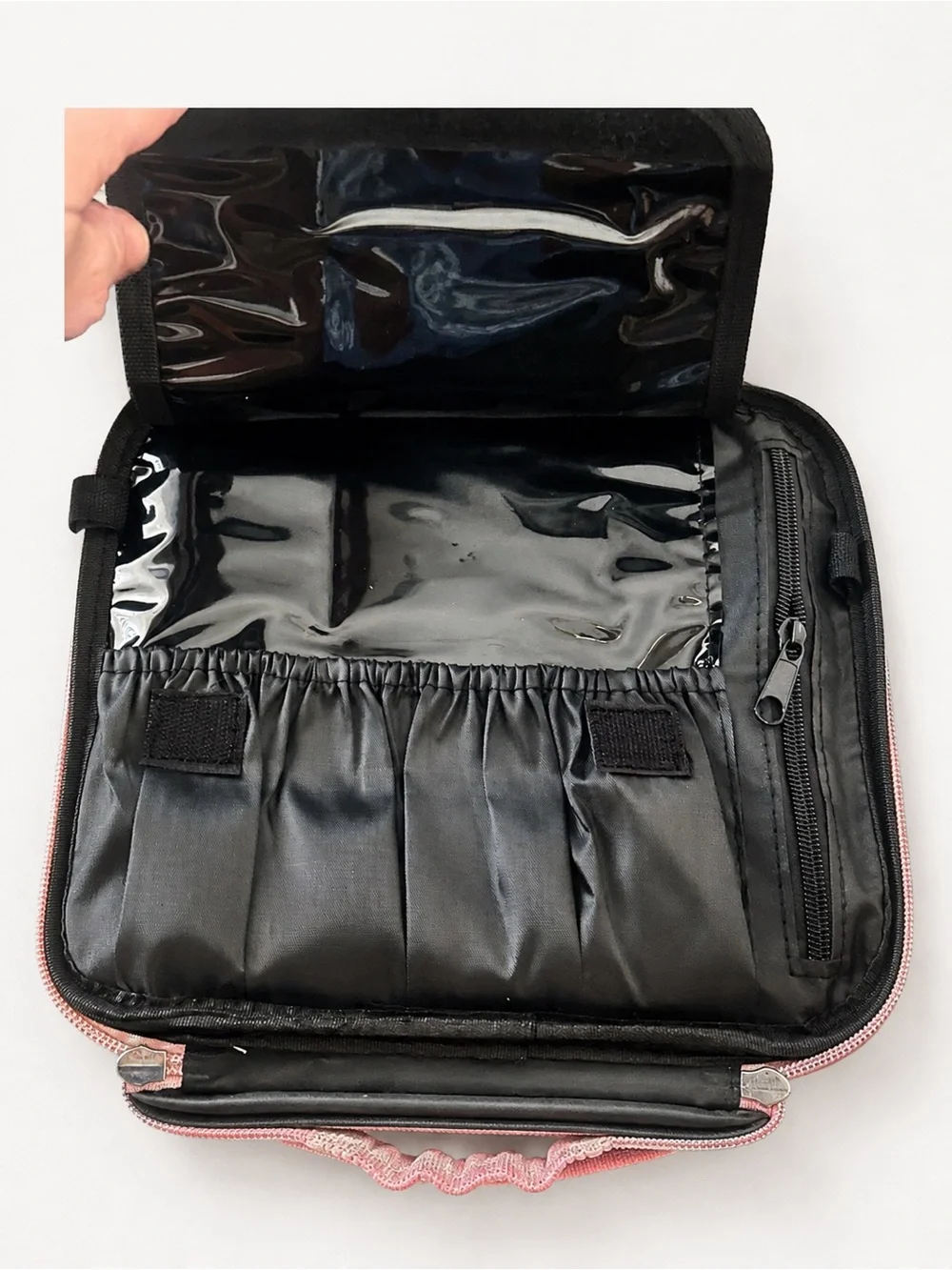 🌸 Pink Travel Makeup Train Case Cosmetic Organizer w Moveable Compartments
